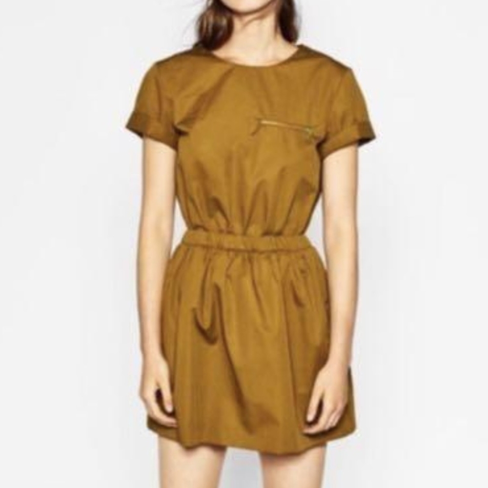 Zara Mustard Short-Sleeve Romper